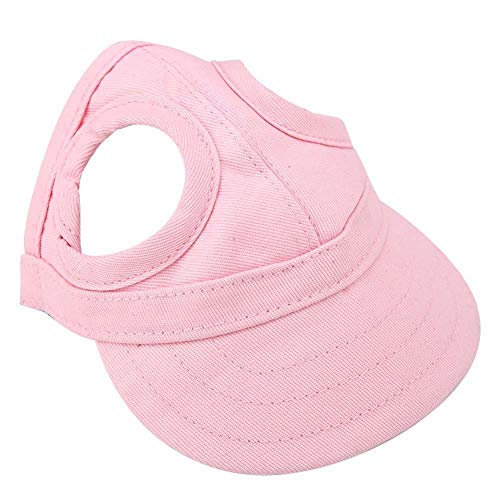 Adjustable Pet Dog Baseball Cap Sport Cap Hat Outdoor Hat Sun Protection Baseball Cap Visor Design Dog Sport Hat with Ear Holes(M-Pink)