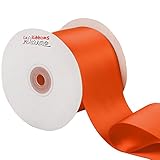 Laribbons 3 inch Wide Double Face Satin Ribbon - 25 Yard (750 Torrid Orange)