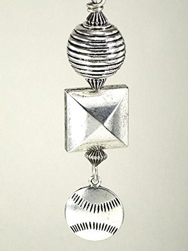 A Silvery Metal Baseball Sports Medallion Ceiling Fan Pull Chain