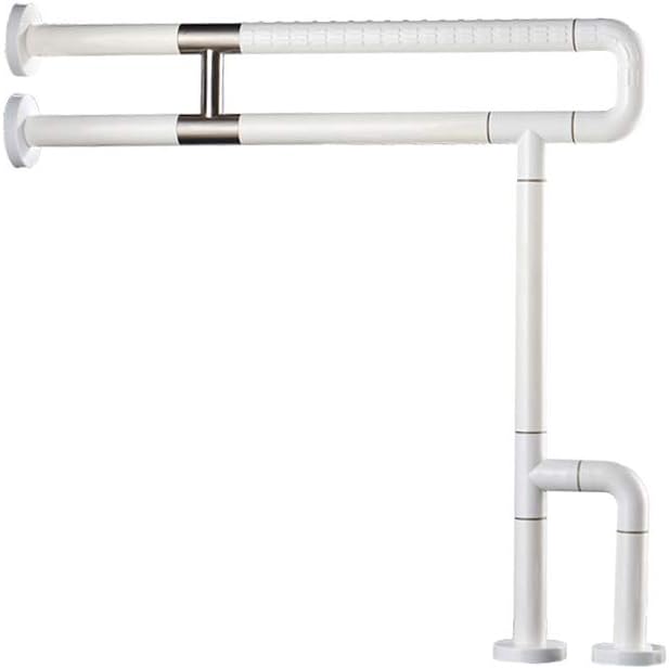 JCWANGDEFU Toilet Grab Bars Safety Handrails Handicap for Elderly Bathroom Hand Grips Handle Assist Frame Railings Rail Support Shower Bathtub, 28-Inch, Stainless Steel, Anti-Slip Nylon, White: Home & Kitchen