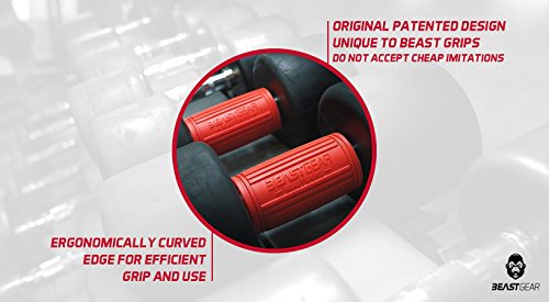 [- Beast Grips by Beast Gear - Thick Grips / Fat Bar Adapter For Massive Arm and Muscle Building Ga