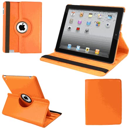PU Leather Rotate Stand Case for iPad 9.7 inch 5th/6th Generation 2017/18 and For iPad Air 1st Generation and iPad Air 2 2013/14 (Orange)