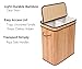 BirdRock Home Double Laundry Hamper with Lid and Cloth Liner | Bamboo | Natural | Easily Transport Laundry Basket | 2 Section Collapsible Hamper | String Handles