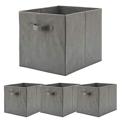 BeigeSwan Foldable Fabric Storage Bin [Set of 4] Collapsible Containers