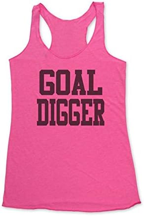Goal Digger - funny work out tank top - Super Soft Tri-Blend Racerback Tank for Women (Small, Vintage Pink)