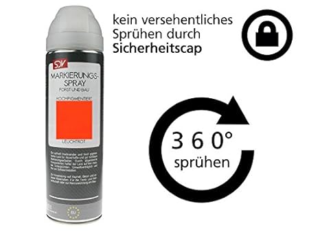 (EUR 9,98/L) SDV Forst Markierungsspray Leuchtrot Markierungsfarbe Bau Farbe