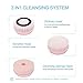 Electric Facial Cleansing Brush, 3 Brush Heads with 2 Power Modes - Rechargeable Face Cleanser Waterproof, Spin Face Brush for Deep Cleansing, Gentle Exfoliating and Massaging(Pink)