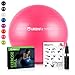 URBNFit Exercise Ball - Yoga Ball in Multiple Sizes for Yoga, Pilates, Pregnancy, Stability - Anti-Burst Swiss Balance Ball w/Quick Pump – Office Ball Chair for Home and Gym – 26 Inch - Pink
