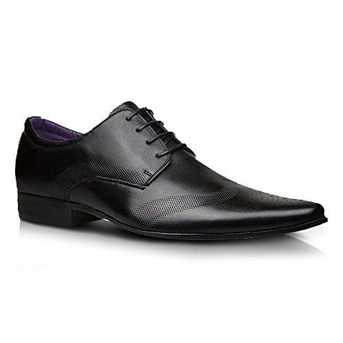 XelayMens Leather Lined Formal Party Office Dress Wedding Lace Up Shoes - UK Size 6 7 8 9 10 11 (8 UK / 42 EU, Black)