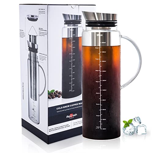 Aquach Cold Brew Coffee Iced Tea Maker & Fruit Pitcher Large Capacity