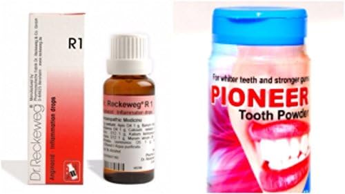 Bhargava Dr Reckeweg Germany R1 Inflammation Drops Pack of 2 with Free Pioneer Tooth Powder