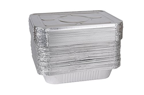 A World of Deals 9 X 13 Half Size Deep Foil Steam Pans with Lids, 30 Pack