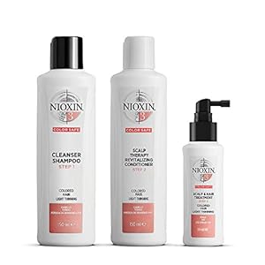 NIOXIN-System-3-for-Coloured-Hair-with-Light-Thinning Nioxin 3-Part System | System 3 | Coloured Hair with Light Thinning Hair Treatment | Scalp Therapy | Hair Thickening…