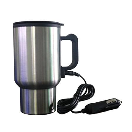 GosFrid Steel Travel Outdoor Electric Mug 12V Car Charging Electric Kettle Stainless Steel Travel Coffee Mug Cup Heated Thermos 450Ml