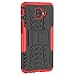 Galaxy J4 Plus Case,Galaxy J6 Plus Case,PUSHIMEI with Kickstand Hard PC Back Cover Soft TPU Dual Layer Protection Phone Case Cover for Samsung Galaxy J4 Prime/J4 Core/J6 Prime(Red Kickstand case)