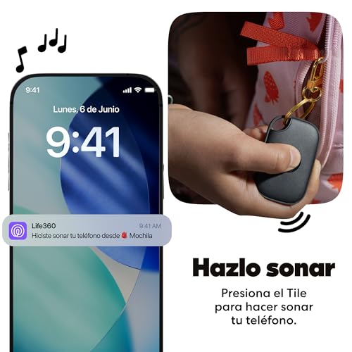 Tile Pro - Localizador Bluetooth Potente, localizador de Llaves y localizador de Objetos para Llaves, Bolsos y Mucho más. Compatible con iOS y Android. Paquete de 1 (Negro)