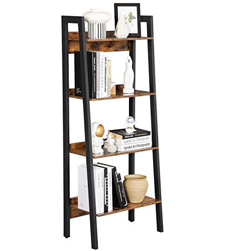 VASAGLE Ladder Shelf, 4Tier Home Office Bookshelf, Freestanding