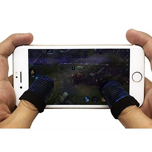 Fantastic 2 Pack Finger Sleeve Mobile Game Finger Sleeve Breathable Anti-Sweat Full Touch Finger Sleeve Finger Stall Game Sweatproof Finger Cots for Android iOS Tablet