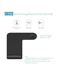 Wireless Charger,MQOUNY 2 in1 in 1 Wireless Charger Stand,Charging Station Compatible with iWatch Series 4 3 2 1,Fast Wireless Charger Compatible with iPhone 8 X XR,Samsung S10 All Qi Phones (Black)