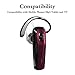 TOORUN Bluetooth Earpiece, M26 Bluetooth Headset Handsfree Wireless Headphone with Noise Cancelling and Microphone Compatible for Android iPhone Cell Phone Laptop - Red
