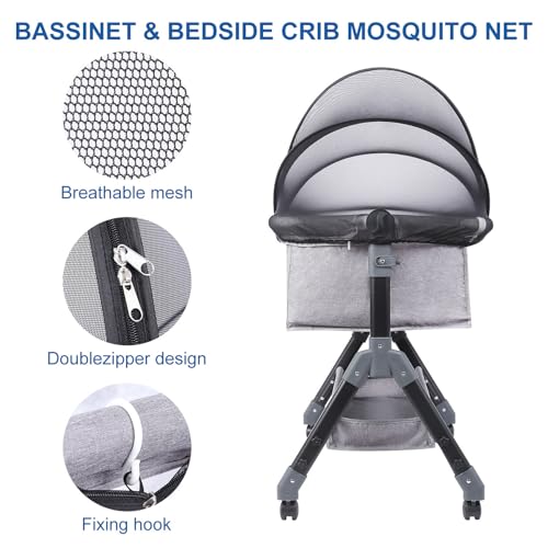 Liemuao Universal Mosquito Net for Infant Cribs, with Zip, Fine Mesh Fabric Baby Bed Tent for Indoor and Outdoor (White, 55x100cm)