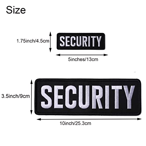 GYGYL 2 Pack Black Security Patch with Hook and Loop, for Police Vest Jacket Back Panel (1Pcs Small and 1Pcs Large )