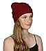 C.C Women's Thick Slouchy Knit Beanie Cap Hat One Size Burgundy