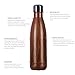 LIVEUP SPORTS 500ml Water Bottle, 17oz Double Wall Vacuum Insulated Stainless Steel Water Bottle Cup with Black Portable Bag Perfect for Outdoor Sports Camping Hiking Cycling Picnic (Dark Wood)