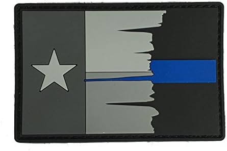 Stevens Tactical Shop Subdued Tattered Texas State Flag Thin Blue Line PVC Patch