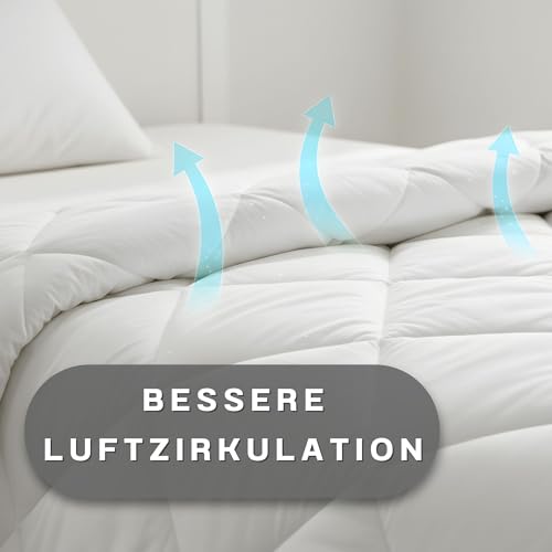 All-Season Duvet 140 x 200 cm, Quilt, Sleeping Blanket, Warm Duvet, White, Microfibre, Set: 2 x White Duvets