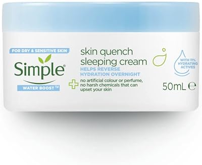 Simple 50ml Water Boost Sleeping Cream Hydrating Overnight Facial Moisturiser