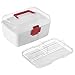 MyGift First Aid Clear Top Case w/Removable Tray & Handle, Family Emergency Kit Storage Organizer