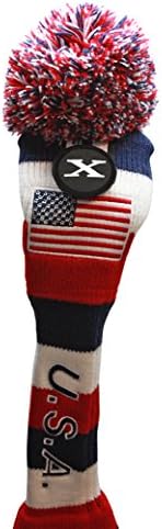USA Majek Golf Club X Fairway Wood Pom Pom Knit Classic Retro Head Cover Headcover for Metal Woods