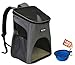 KritterWorld Pet Carrier Backpack for Small Dogs, Puppies, Cats, Kittens Up to 7lbs, Free Collapsible Dog Bowl Included, Comfort Mesh Pup Pack Great for A Walk, Travel, Hiking and Cycling, Grey