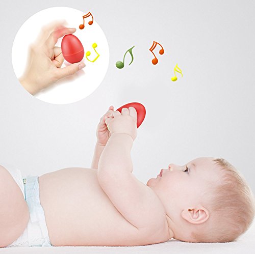 Bomach 12 Egg Shakers Music Percussion Instruments Set for Baby Maracas Hand Percussion Rhythm Toys - Thumbnail 4