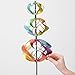 Bits and Pieces - Multi-Color Rainbow Shimmering Triple Mini Kinetic Wind Spinner - Metal Outdoor Windspinner Sculpture Lawn, Garden, and Yard Decor