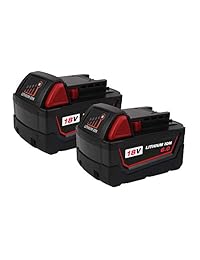 Pack de 2 baterías de 18 V 6,0 Ah para Milwaukee 18 V Li-Ion Power Tools 48-11-1820 48-11-1850 48-11-1828 48-11-1815