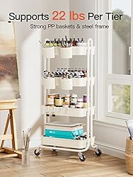 Pipishell 4-Tier Rolling Cart, Utility Cart with