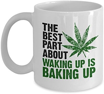 The Best Part About Waking Up Is Baking Up - Wake Bake Coffee Mug, White, 11 oz - Unique Gifts By huMUGous
