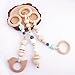 3pcs Baby Play Gym Toys Wood Ring Baby Wood Beads Chewable Rattle Silicone Teehing Baby Shower Gift Wooden Teether