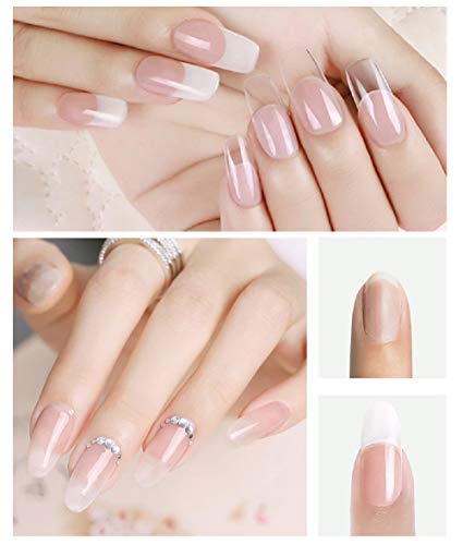 3 Colors Poly Gel Nail Kit, Clear Nude Quick Nail Extension Gel Kit Nail Enhancement Builder Gel Acrylic Nail Art Kit (15ml/pcs)