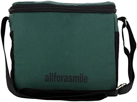 Allforasmile Best Lunch Bag | Lunch Bag with Carrier Strap | Eco-Friendly Cotton Canvas (Green)