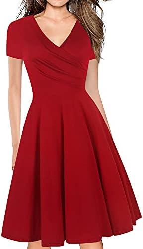 oxiuly Women's Chic Deep V-Neck Summer Casual Dress A-Line Graduation Gown Party Tea Dresses with Pockets OX288 (Burgundy, XXL), Burgundy, XX-Large price in Saudi Arabia | Amazon Saudi Arabia | kanbkam oxiuly Women's Chic Deep V-Neck Summer Casual Dress A-Line Graduation Gown Party Tea Dresses with Pockets OX288 (Burgundy, XXL), Burgundy, XX-Large price in Saudi Arabia | Amazon Saudi Arabia | kanbkam