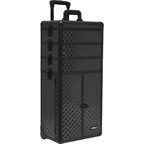 SUNRISE Makeup Rolling Case 4 in 1 Professional Organizer, 3 Stackable