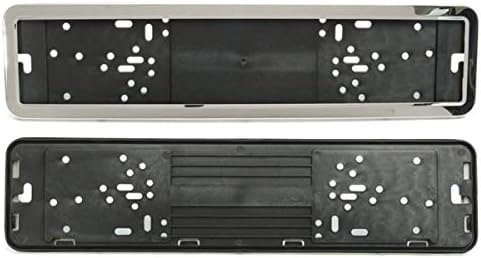 OscenLife 2 x Stainless Steel EU Number License Plate Bracket Frame Holder Front and Rear EU Plate 52cm x 11cm
