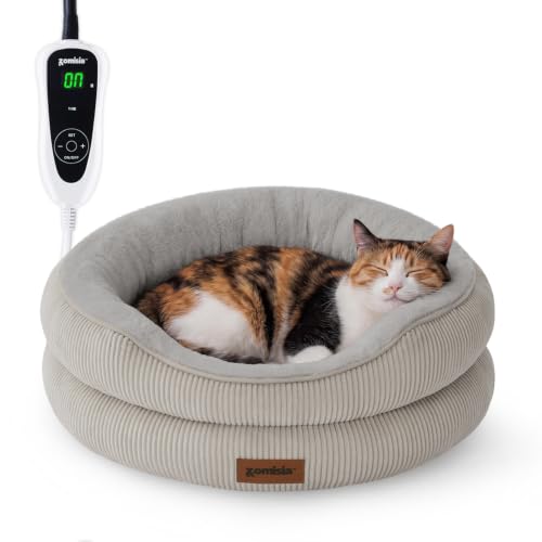 ZOMISIA Heated Round Cat Bed