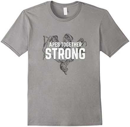 Mens Apes Together Strong War Graphic T-Shirt XL Slate