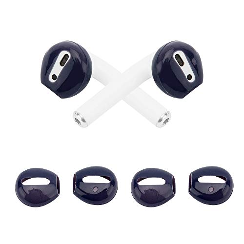 [Fit in The case] Auyuiiy Ear Covers Accessories Compatible with Apple AirPods 1 & AirPods 2 or EarPods Headphones/Earphones/Earbuds (3 Pairs) (Navy Blue)