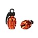 Senzeal 5x Aluminum Grenade Universal Car Truck Motocycle Wheel Tyre Valve Caps Bike Tire Cover Orange