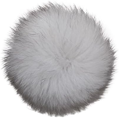Vincenza Furs Genuine Fox Fur Pom Pom Keychain (White Frost)